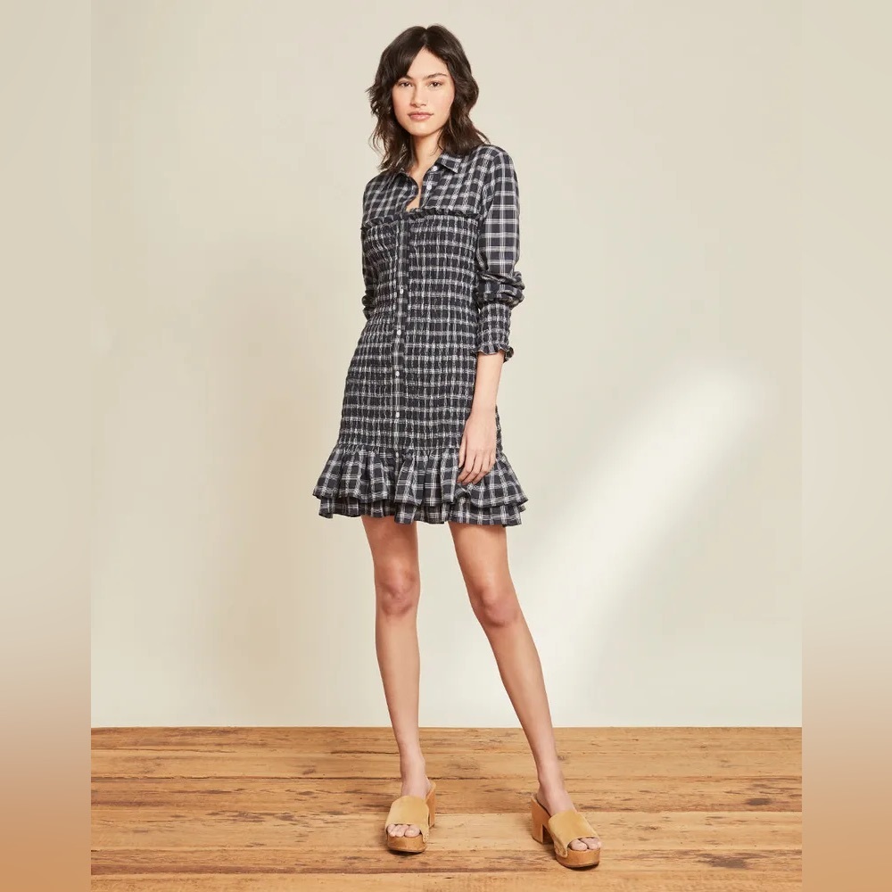 NWT Veronica Beard Kelsey Plaid Shirt Dress